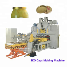 Máquina para fabricar tapas de botellas de vidrio para alimentos enlatados con tapa SKO